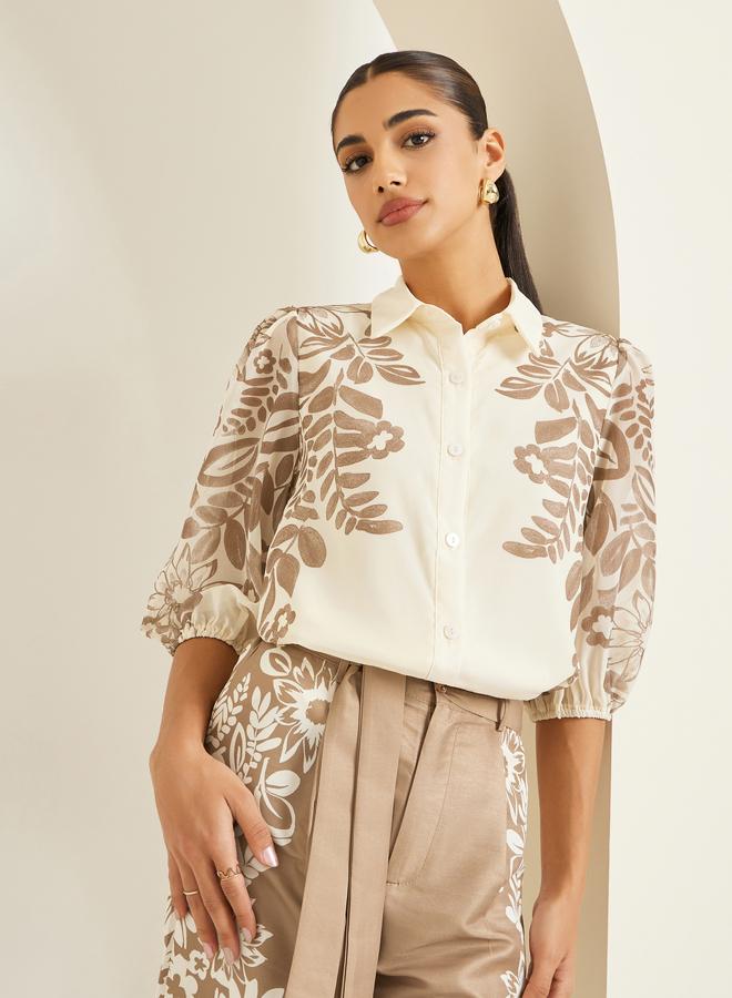 ستايلي قميص بطبعة زهور موزعة - Image 5